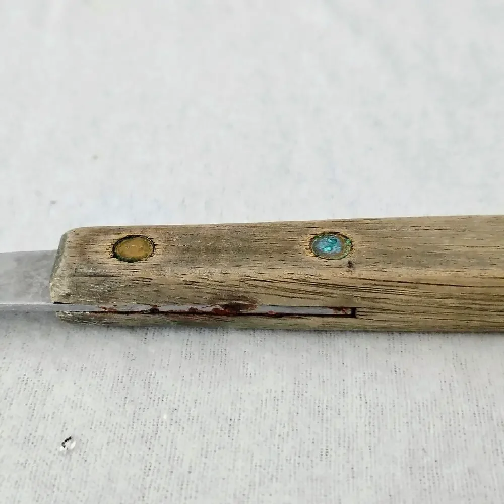 Vintage Robinson Knife Co Stainless Slotted Spatula Turner Flip Wood Handle USA